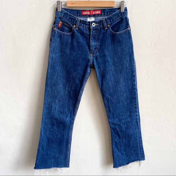 Vintage Guess Cropped Raw Hem Denim Jeans‎ - Picture 1 of 6